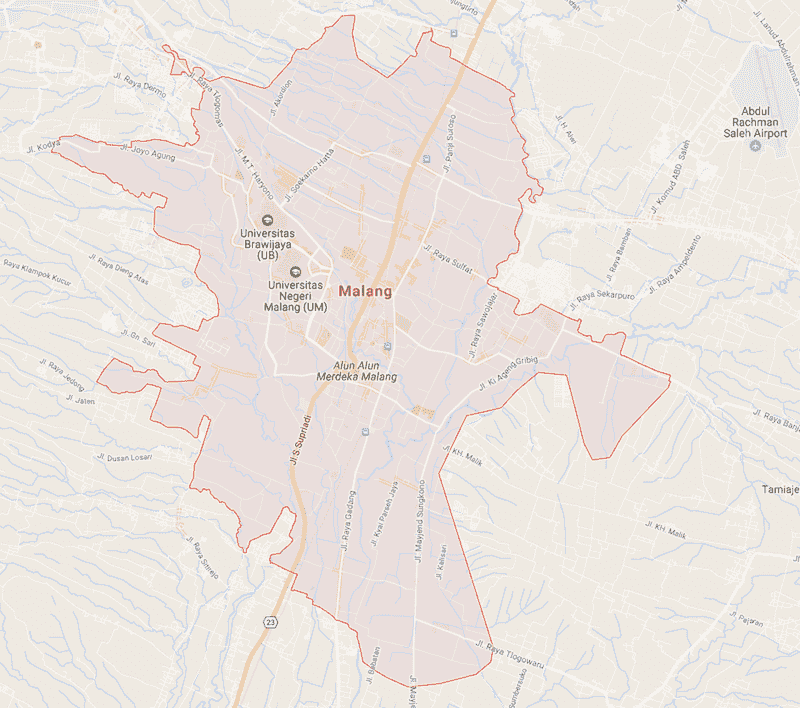 Onde Ficar em Malang na Indonésia: Mapa