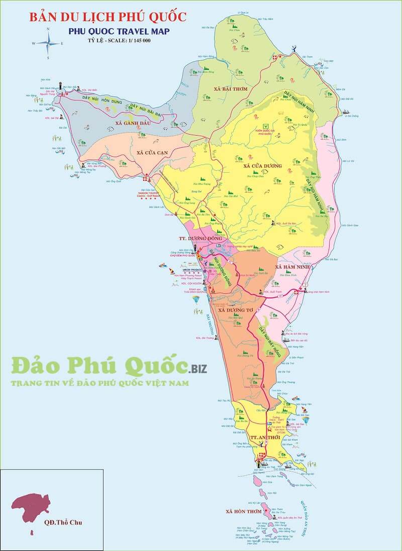 Onde Ficar em Phu Quoc no Vietnã: Mapa