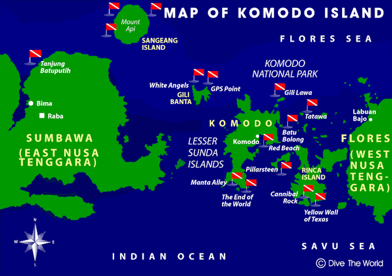 Onde Ficar em Flores e Komodo na Indonésia: Map