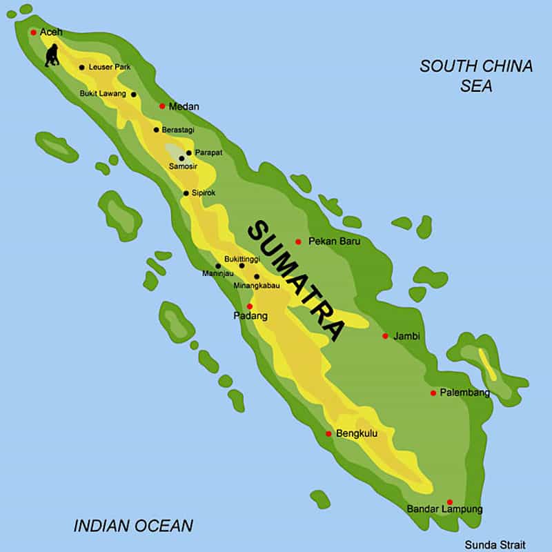 Onde Ficar em Sumatra na Indonésia: Mapa