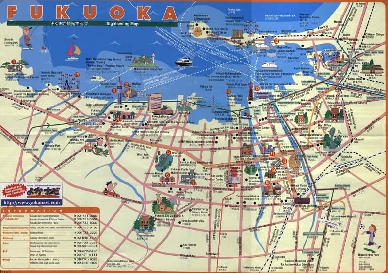 Onde Ficar em Fukuoka: Mapa