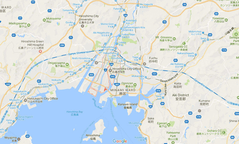 Onde Ficar em Hiroshima: Mapa