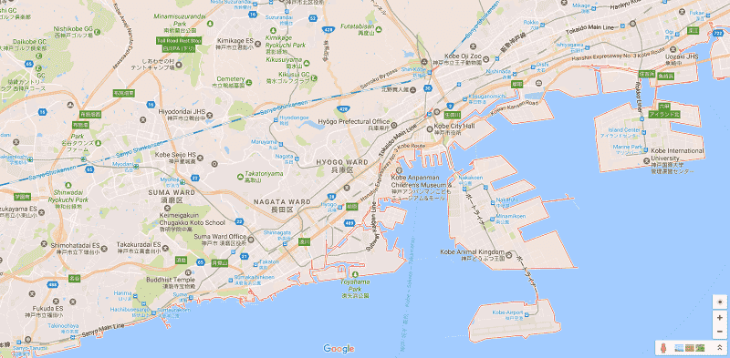 Onde Ficar em Kobe: Mapa