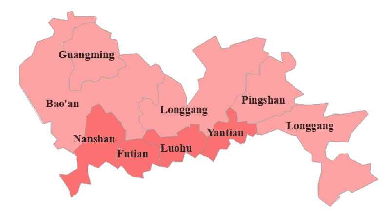 Onde Ficar em Shenzhen: Mapa