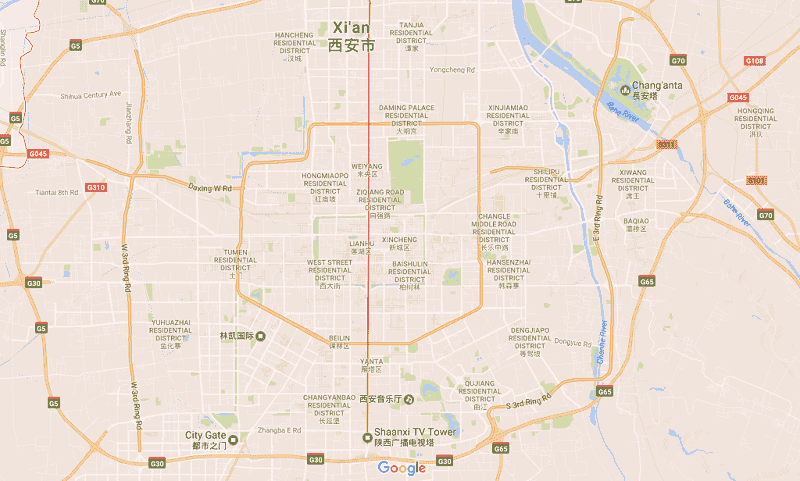 Onde Ficar em Xian: Mapa