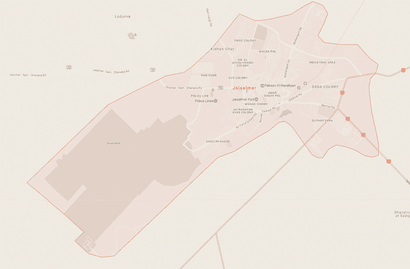Onde Ficar em Jaisalmer na Índia: Mapa