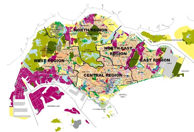 Onde Ficar em Singapura na Singapura: Mapa