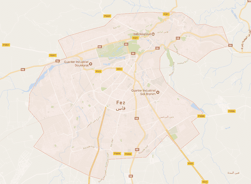 Onde Ficar em Fez no Marrocos: Map