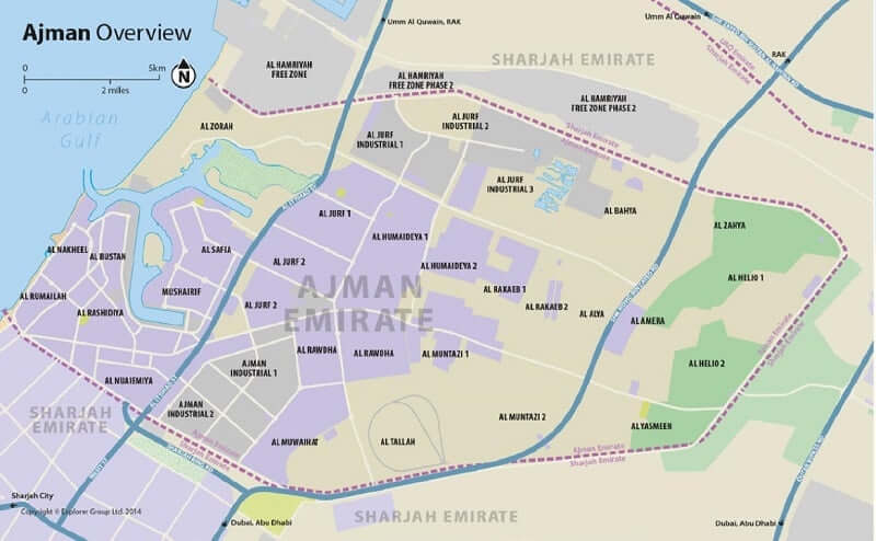 Onde Ficar em Ajman: Mapa