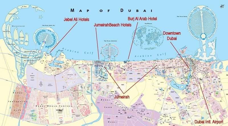 Onde Ficar em Dubai: Mapa