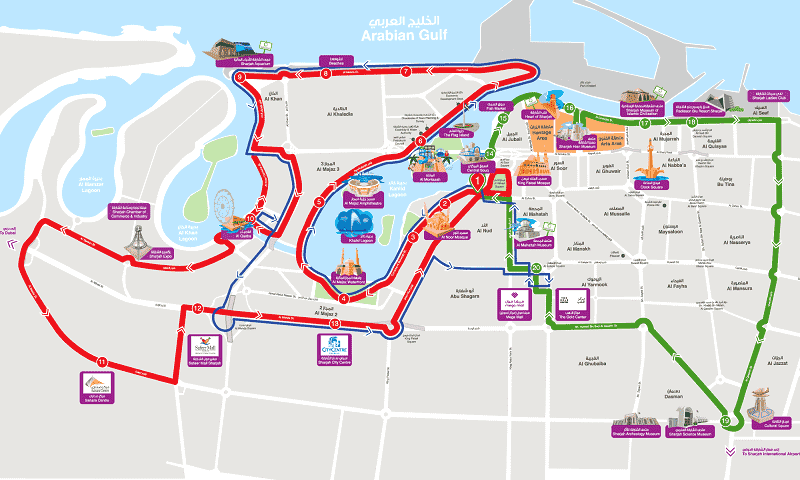 Onde Ficar em Sharjah: Mapa