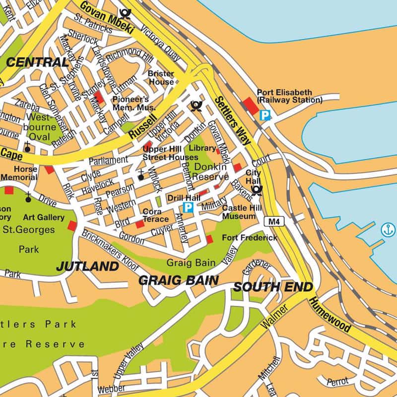 Onde Ficar em Porto Elizabeth na África do Sul: Mapa